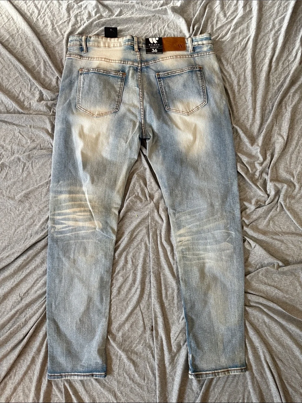 Slim Straight Light Blue Distressed Men's Jeans
